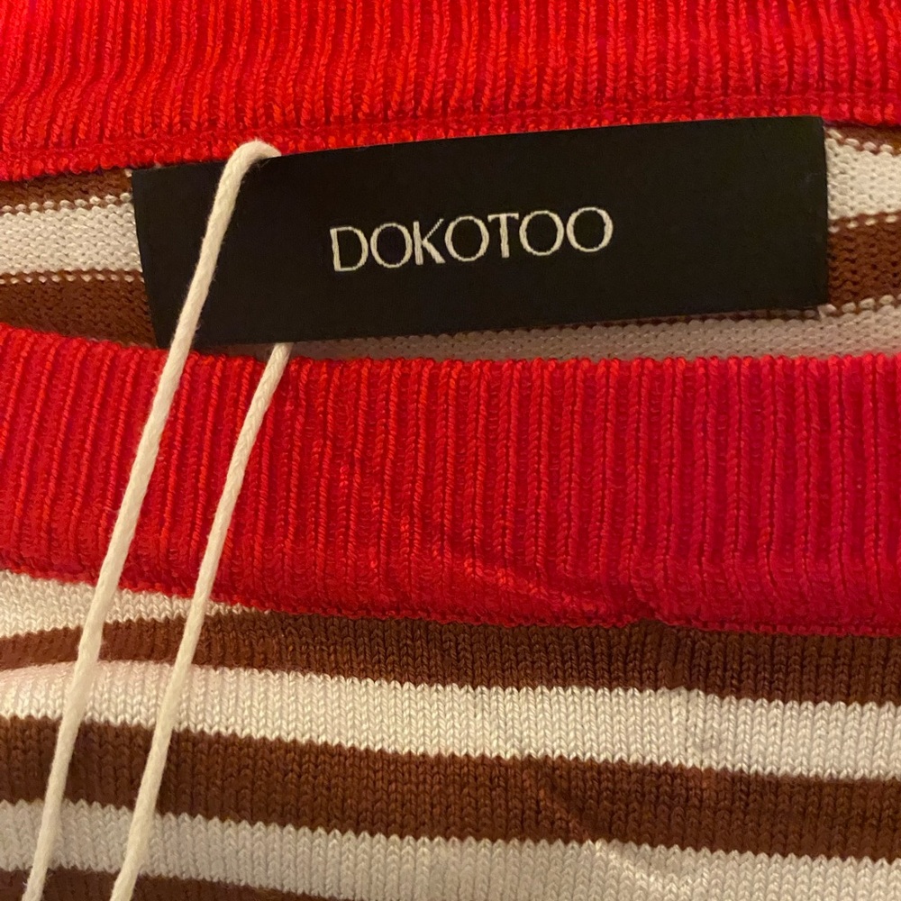 Dokotoo Striped Red and Brown Men's Tank Top Size S - Picture 6 of 9